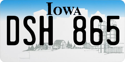 IA license plate DSH865