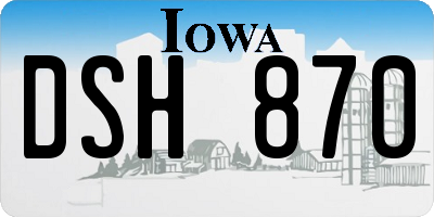 IA license plate DSH870