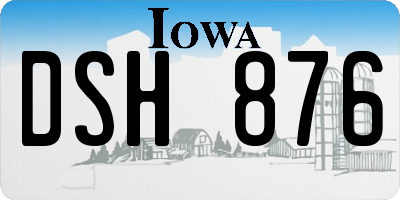 IA license plate DSH876