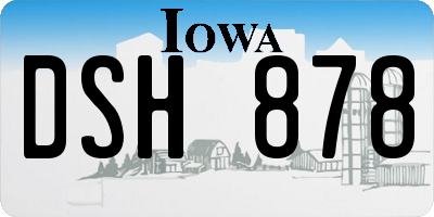 IA license plate DSH878