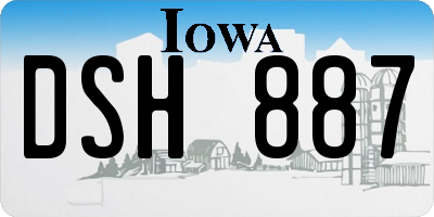 IA license plate DSH887