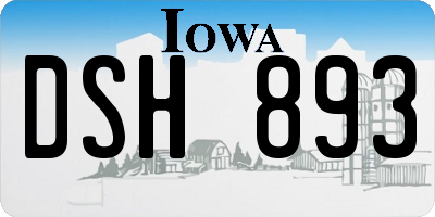 IA license plate DSH893