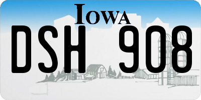 IA license plate DSH908