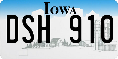 IA license plate DSH910