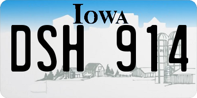 IA license plate DSH914
