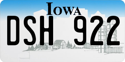 IA license plate DSH922