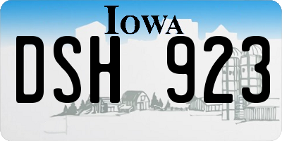 IA license plate DSH923