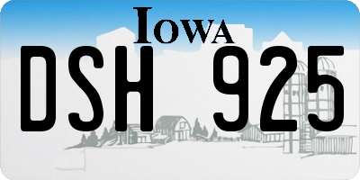 IA license plate DSH925