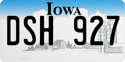 IA license plate DSH927