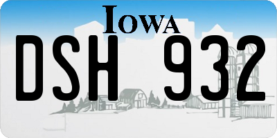 IA license plate DSH932
