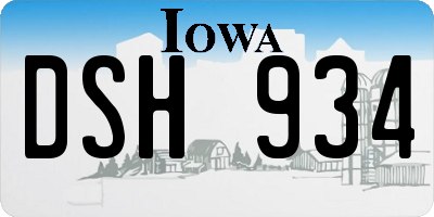 IA license plate DSH934