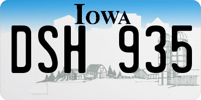 IA license plate DSH935