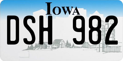 IA license plate DSH982