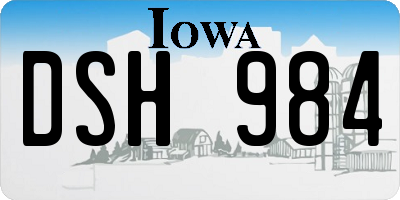 IA license plate DSH984