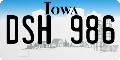IA license plate DSH986