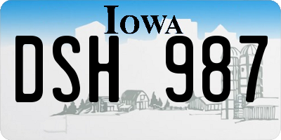 IA license plate DSH987