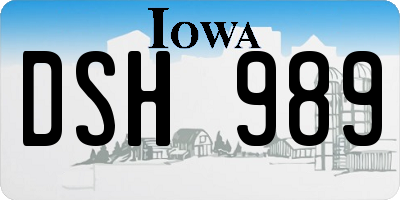 IA license plate DSH989
