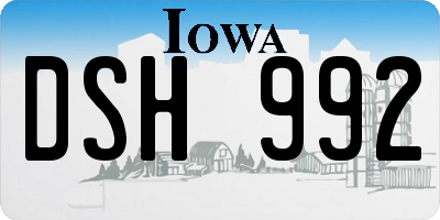 IA license plate DSH992