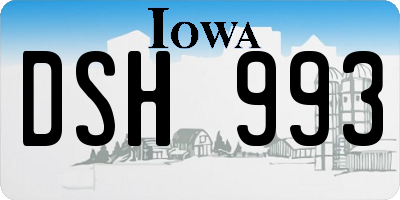 IA license plate DSH993