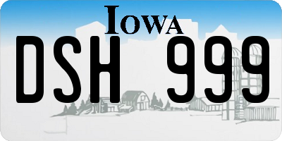 IA license plate DSH999