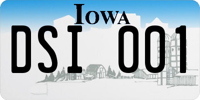 IA license plate DSI001