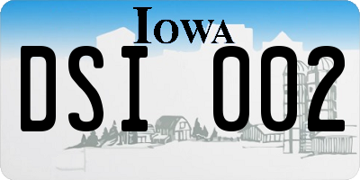IA license plate DSI002