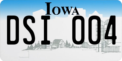 IA license plate DSI004