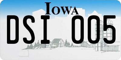 IA license plate DSI005
