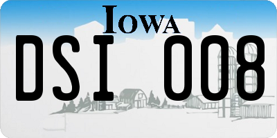 IA license plate DSI008
