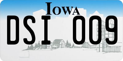 IA license plate DSI009