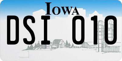 IA license plate DSI010