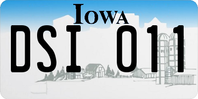 IA license plate DSI011