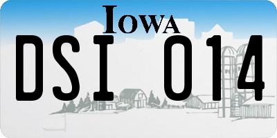 IA license plate DSI014