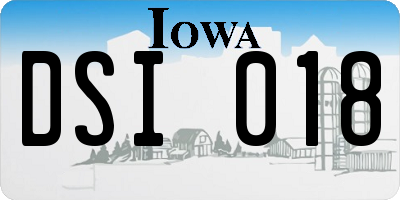 IA license plate DSI018