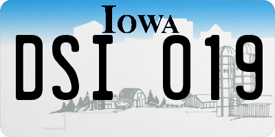 IA license plate DSI019