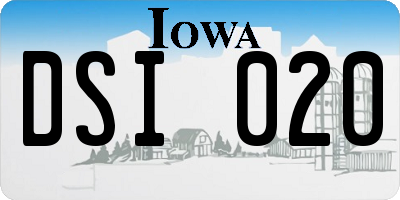 IA license plate DSI020