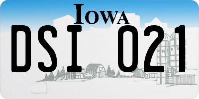 IA license plate DSI021