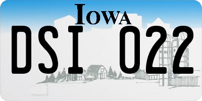 IA license plate DSI022