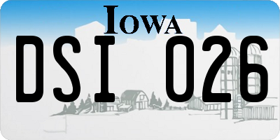 IA license plate DSI026