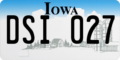 IA license plate DSI027