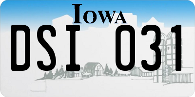 IA license plate DSI031