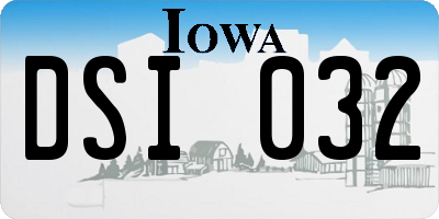 IA license plate DSI032