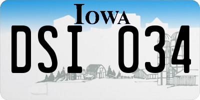 IA license plate DSI034