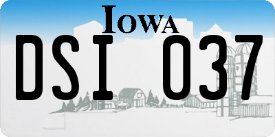 IA license plate DSI037