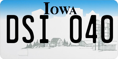 IA license plate DSI040