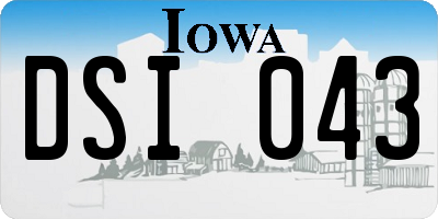 IA license plate DSI043