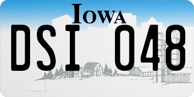 IA license plate DSI048