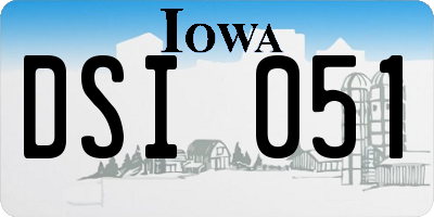 IA license plate DSI051