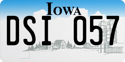 IA license plate DSI057