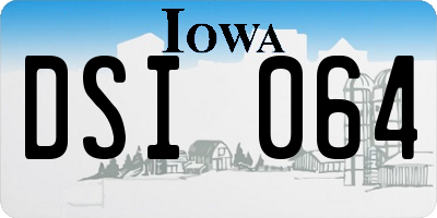 IA license plate DSI064
